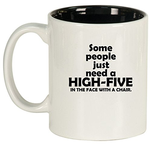 Ceramic Coffee Tea Mug Cup People Need High-fives Funny (White)