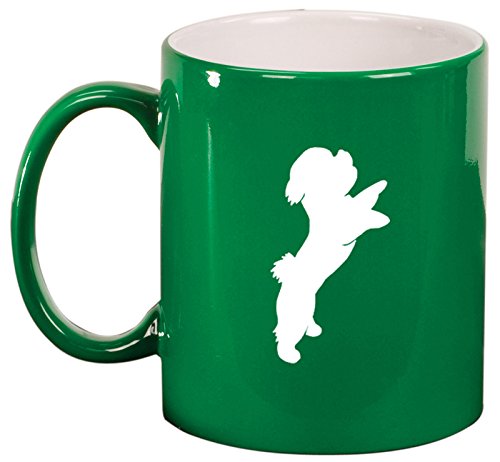 Ceramic Coffee Tea Mug Cup Bichon Frise (Green)
