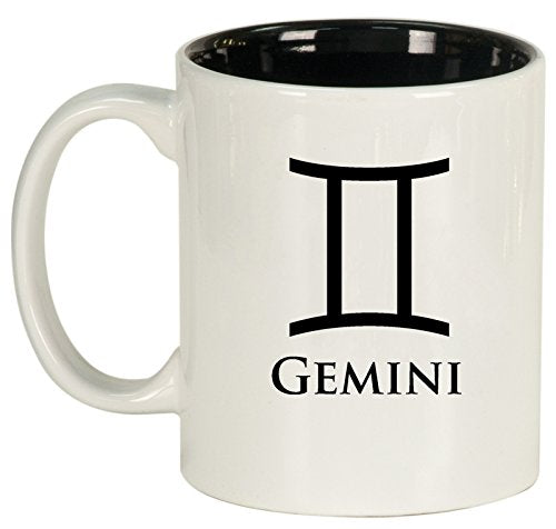 Ceramic Coffee Tea Mug Cup Gemini (White)