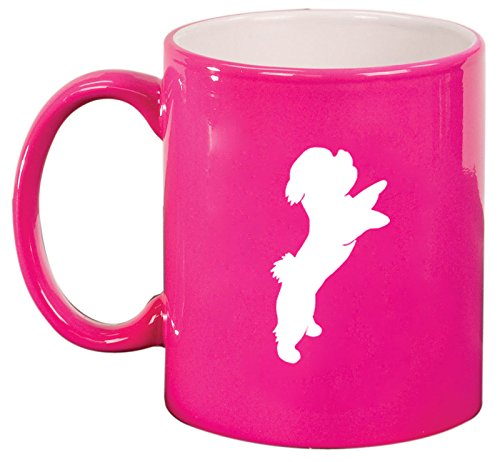 Ceramic Coffee Tea Mug Cup Bichon Frise (Pink)