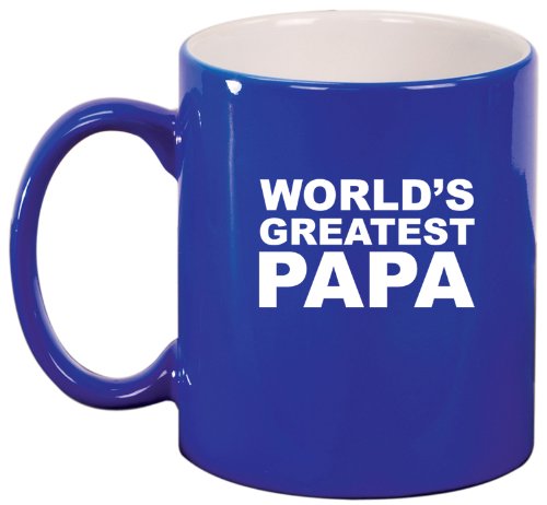 Blue Ceramic Coffee Tea Mug World's Greatest Papa