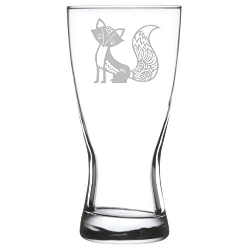 15 oz Beer Pilsner Glass Fancy Fox