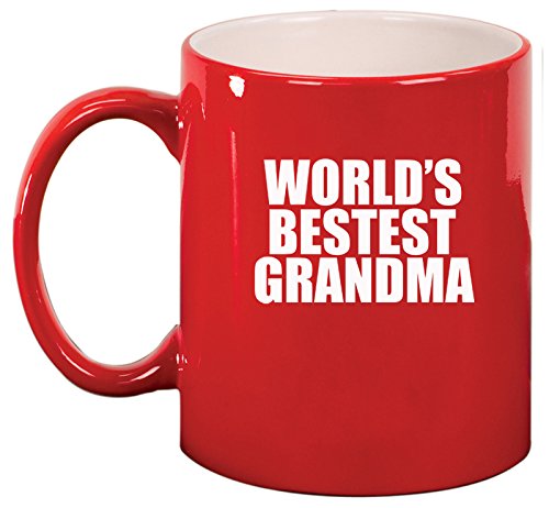Ceramic Coffee Tea Mug World's Best Grandma (Red)