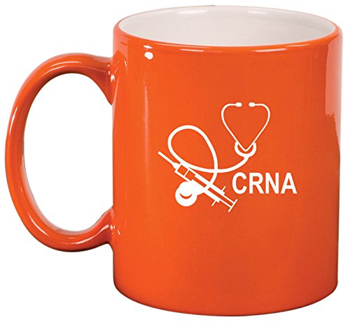 Ceramic Coffee Tea Mug Cup CRNA Nurse Anesthetist Anesthesiology (Orange)