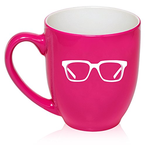 16 oz Large Bistro Mug Ceramic Coffee Tea Glass Cup Optometrist Optometry (Hot Pink)