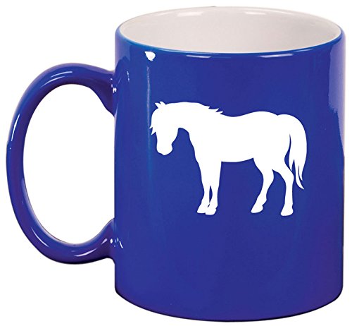 Ceramic Coffee Tea Mug Cup Pony (Blue)