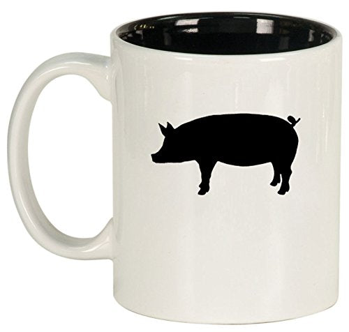 Ceramic Coffee Tea Mug Cup Pig (White)