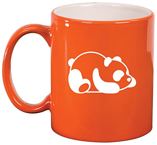 Ceramic Coffee Tea Mug Cup Lazy Panda (Orange)