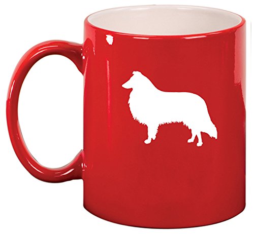 Ceramic Coffee Tea Mug Cup Collie (Red)