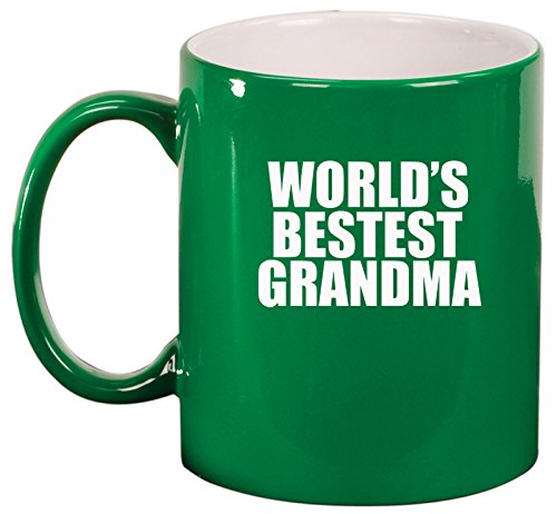 Ceramic Coffee Tea Mug World's Best Grandma (Green)