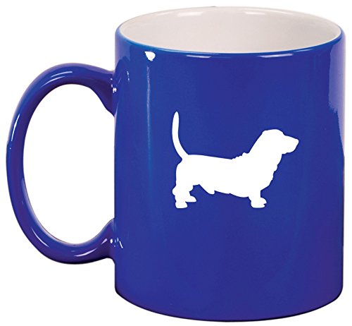 Ceramic Coffee Tea Mug Cup Basset Hound (Blue)
