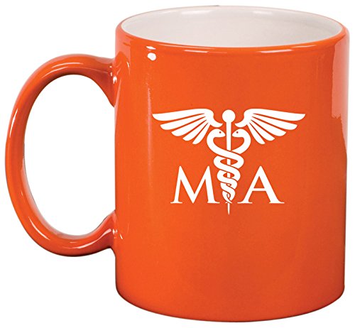 Ceramic Coffee Tea Mug Cup MA Medical Assistant (Orange)