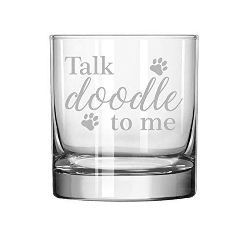 11 oz Rocks Whiskey Highball Glass Talk Doodle To Me Doodle Dog