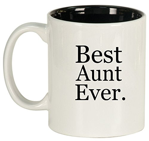 Ceramic Coffee Tea Mug Cup Best Aunt Ever (White)