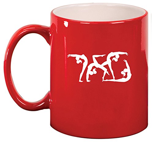 Ceramic Coffee Tea Mug Cup Female Gymastics (Red)