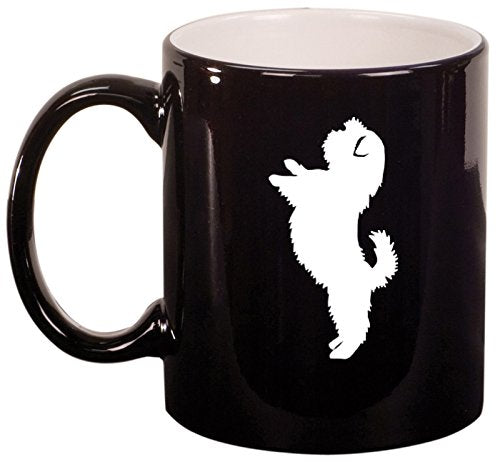 Ceramic Coffee Tea Mug Cup Shih Tzu Standing (Black)