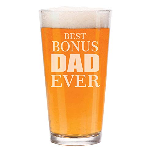16 oz Beer Pint Glass Stepfather Best Bonus Dad Ever