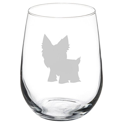 Wine Glass Goblet Yorkie (17 oz Stemless)