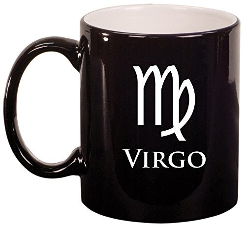 Ceramic Coffee Tea Mug Cup Virgo (Black)