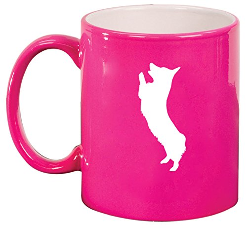 Ceramic Coffee Tea Mug Cup Corgi Standing (Pink)