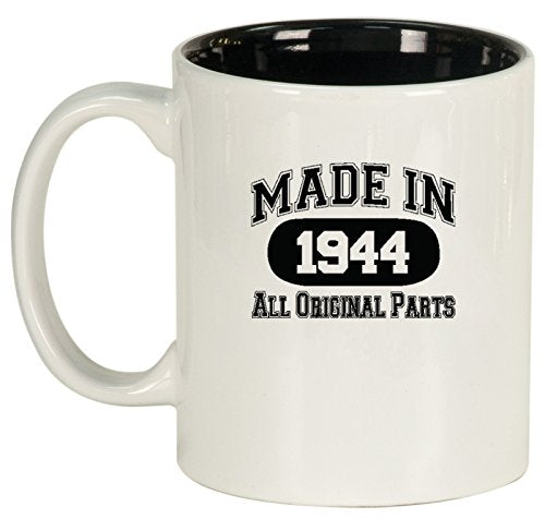 Ceramic Coffee Tea Mug Made in 1944 (White)