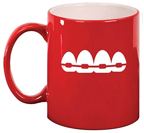 Ceramic Coffee Tea Mug Cup Orthodontist Dentist (Red)