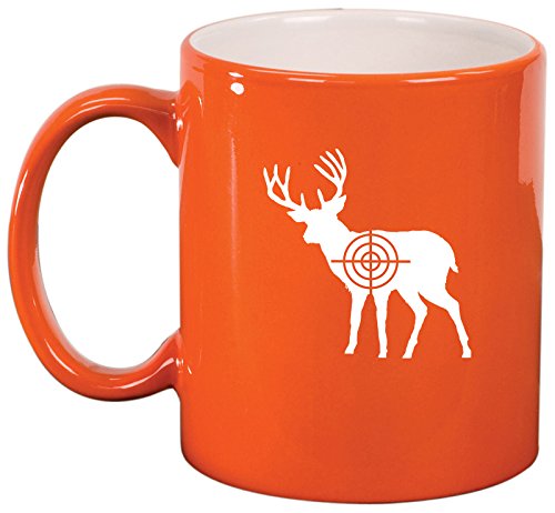 Ceramic Coffee Tea Mug Cup Deer with Bullseye (Orange)