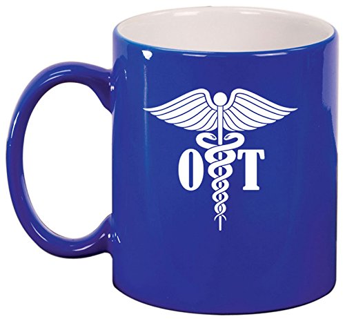 Ceramic Coffee Tea Mug Cup OT Occupational Therapy (Blue)