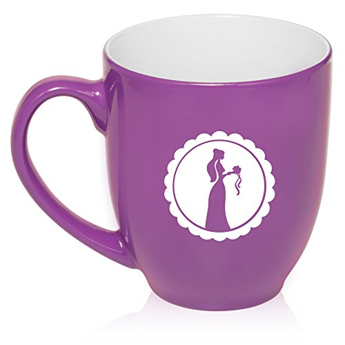 16 oz Large Bistro Mug Ceramic Coffee Tea Glass Cup Wedding Coordinator Event Planner (Purple)