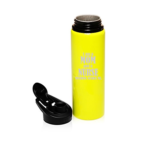 25 oz Aluminum Sports Water Travel Bottle Nurse Mom (Yellow)
