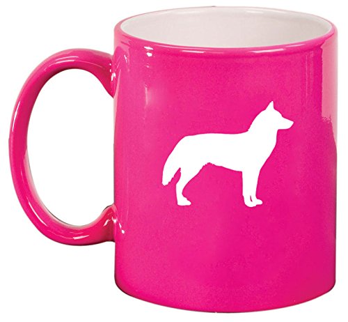 Ceramic Coffee Tea Mug Cup Siberian Husky (Pink)