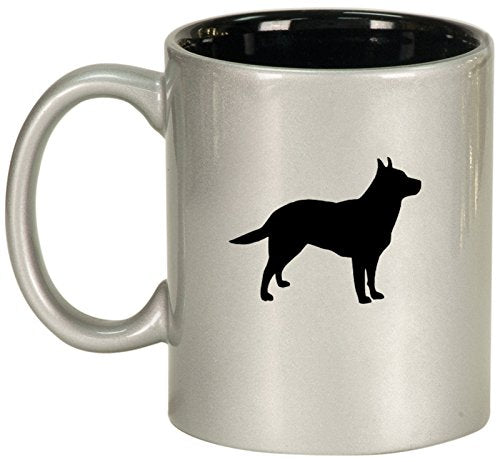Ceramic Coffee Tea Mug Cup Australian Cattle Dog (Silver)