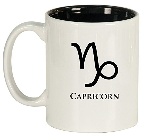 Ceramic Coffee Tea Mug Cup Capricorn (White)