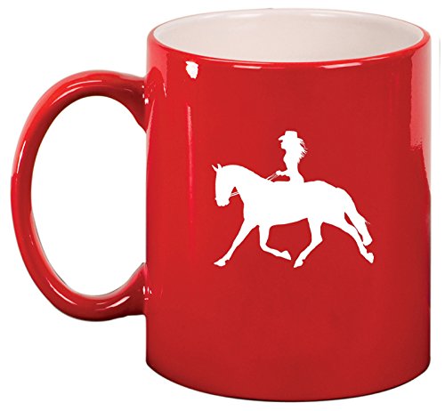 Ceramic Coffee Tea Mug Cowgirl Riding Horse (Red)