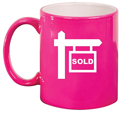Ceramic Coffee Tea Mug Cup Real Estate Agent Sold (Pink)