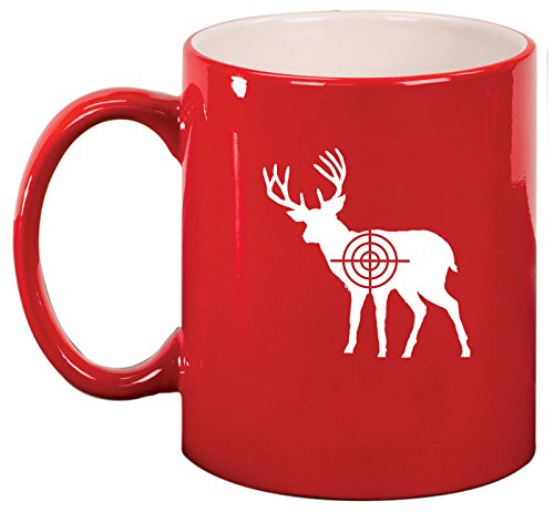 Ceramic Coffee Tea Mug Cup Deer with Bullseye (Red)