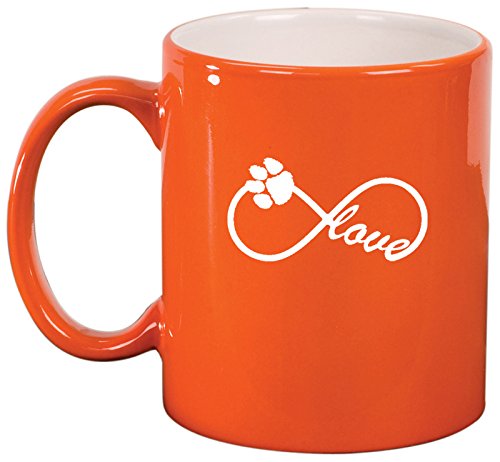 Ceramic Coffee Tea Mug Infinity Love for Animals (Orange)