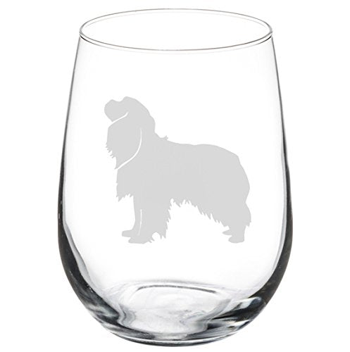 Wine Glass Goblet Cavalier King Charles Spaniel (17 oz Stemless)