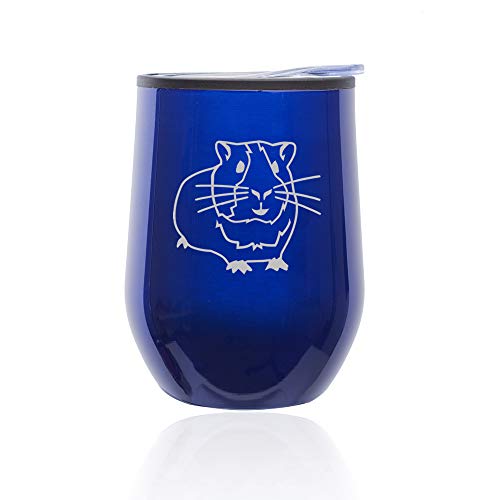 Stemless Wine Tumbler Coffee Travel Mug Glass With Lid Guinea Pig