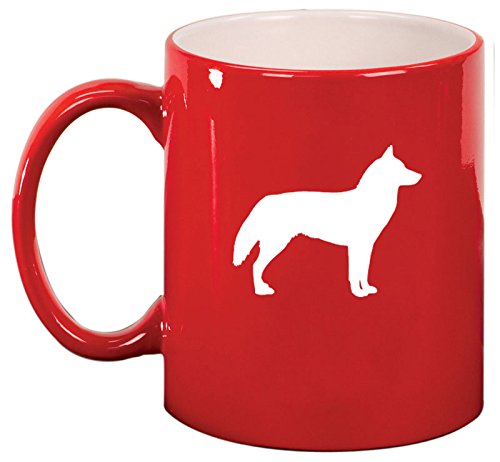 Ceramic Coffee Tea Mug Cup Siberian Husky (Red)