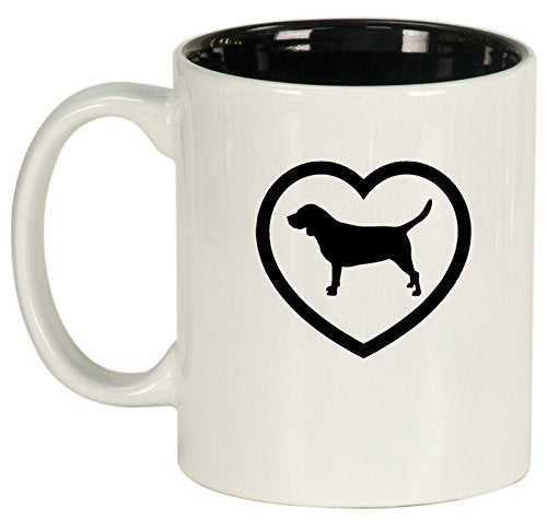 Ceramic Coffee Tea Mug Cup Beagle Heart (White)