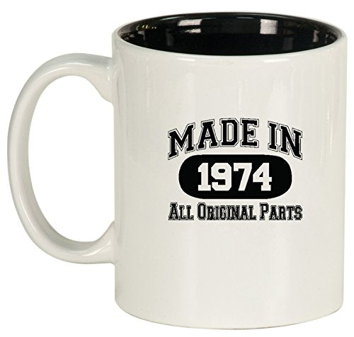 Ceramic Coffee Tea Mug Made in 1974 (White)