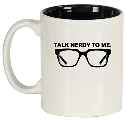 Ceramic Coffee Tea Mug Cup Talk Nerdy To Me (White)