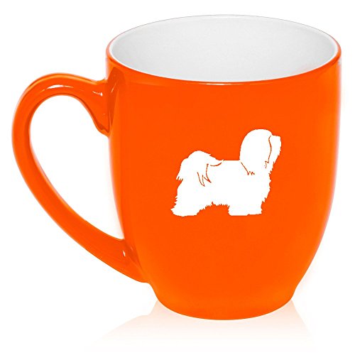 16 oz Large Bistro Mug Ceramic Coffee Tea Glass Cup Havanese (Orange)