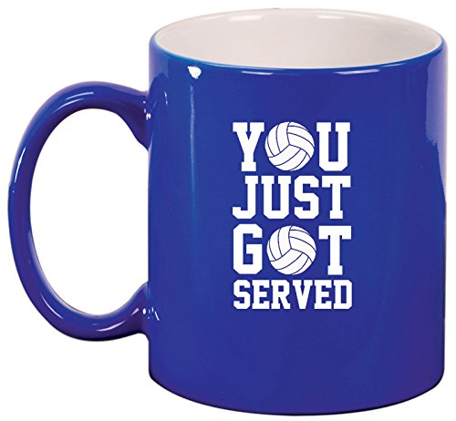 Ceramic Coffee Tea Mug You Just Got Served Volleyball (Blue)