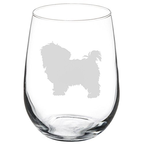 Wine Glass Goblet Maltese (17 oz Stemless)