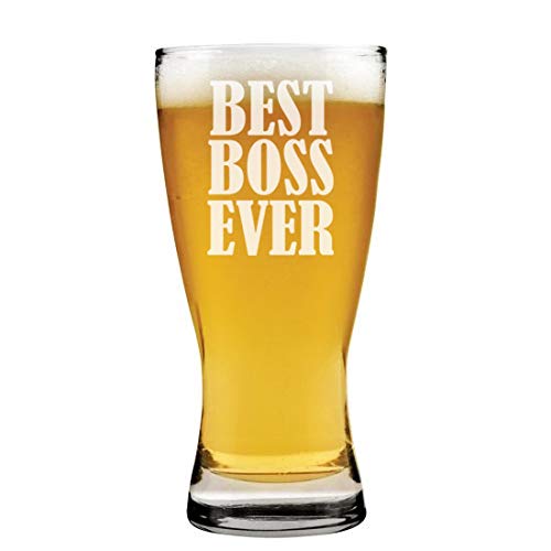 15 oz Beer Pilsner Glass Best Boss Ever