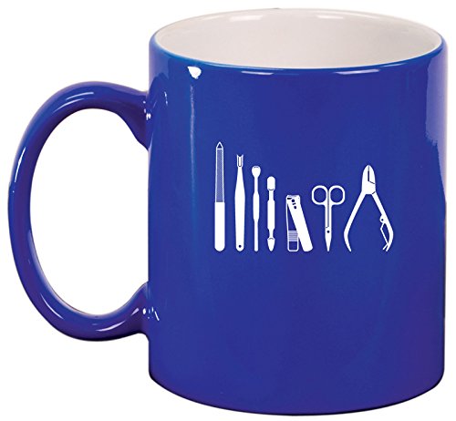 Ceramic Coffee Tea Mug Cup Manicurist Tool (Blue)