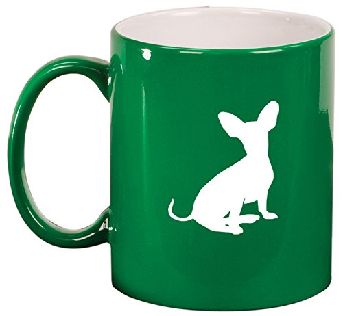 Ceramic Coffee Tea Mug Cup Chiweenie (Green)