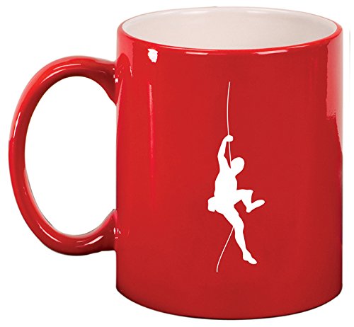 Ceramic Coffee Tea Mug Cup Climb Climber (Red)